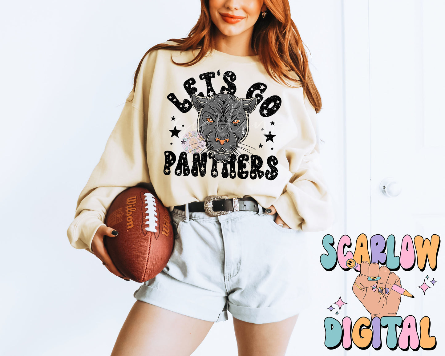 Panthers PNG Digital Design Download, sports mascot png, football png, baseball png, retro png, trendy png, sports tshirt design, school png
