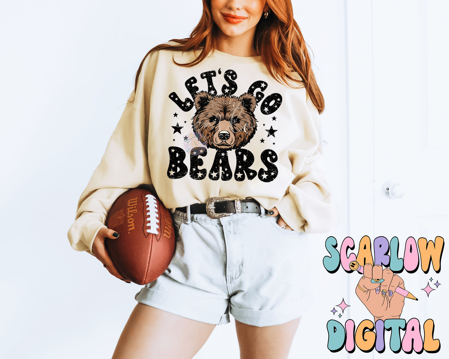 Bears PNG Digital Design Download, sports mascot png, football png, baseball png, retro png, trendy png, sports tshirt design, school png