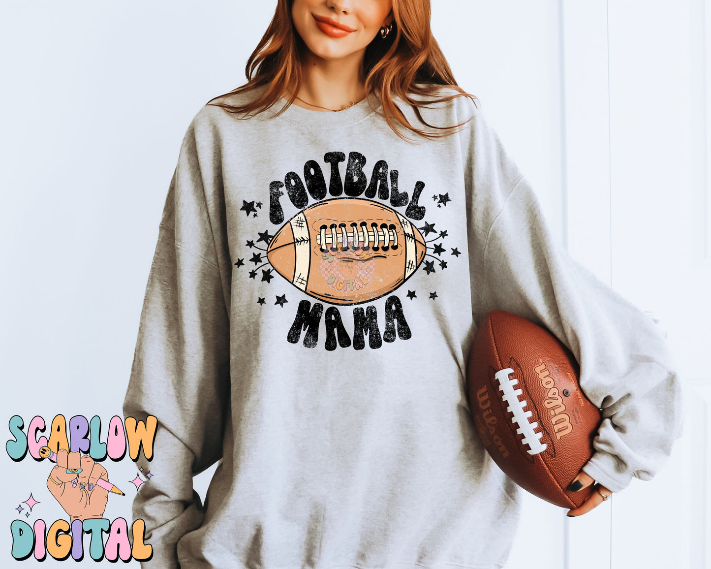 Football Mama PNG Digital Design