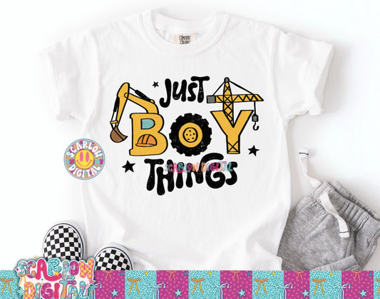 Just Boy Things PNG Digital Design