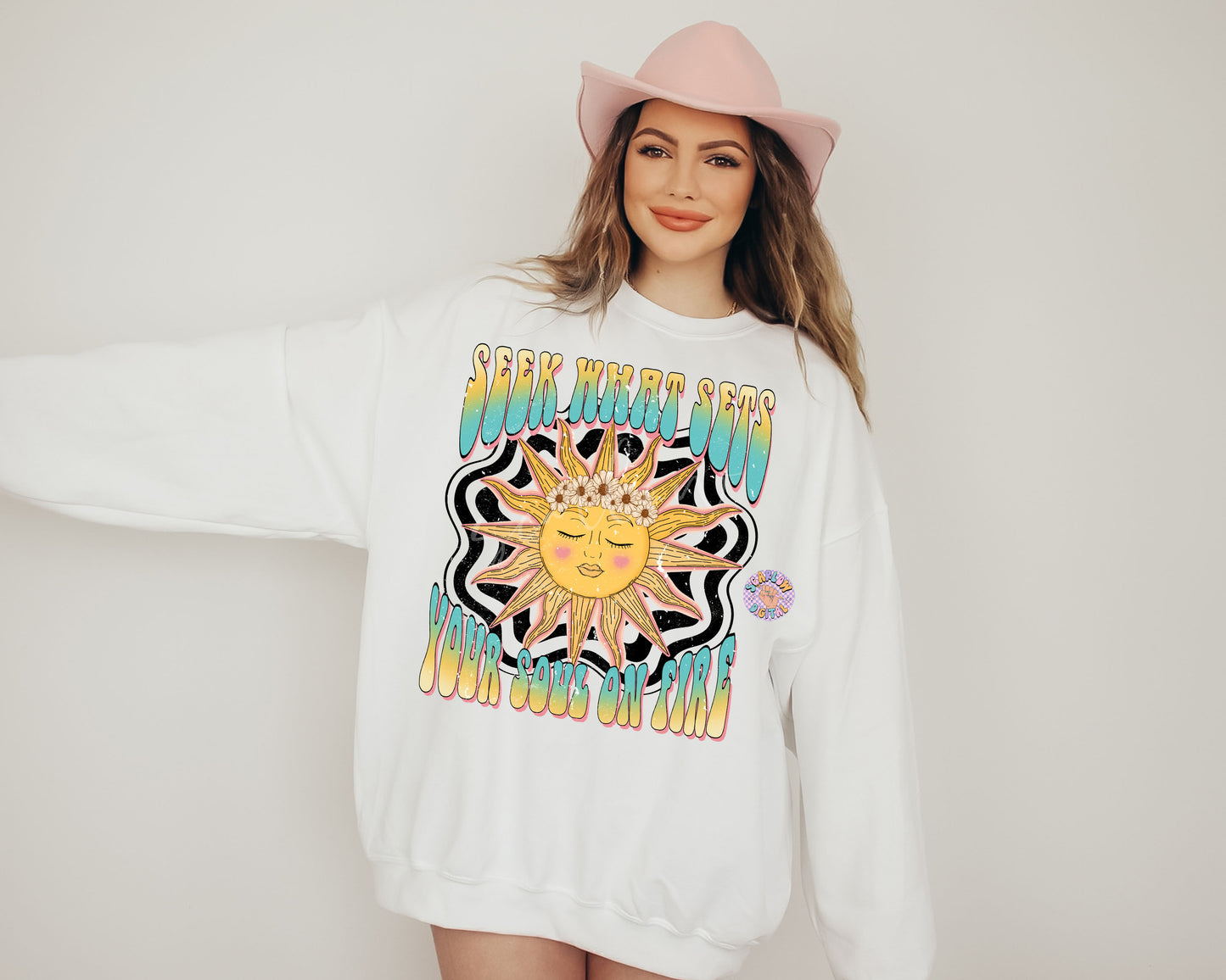 Seek What Sets Your Soul on Fire PNG-Trippy Sublimation Digital Design Download-pretty sunshine png, floral png, hippie png, groovy png