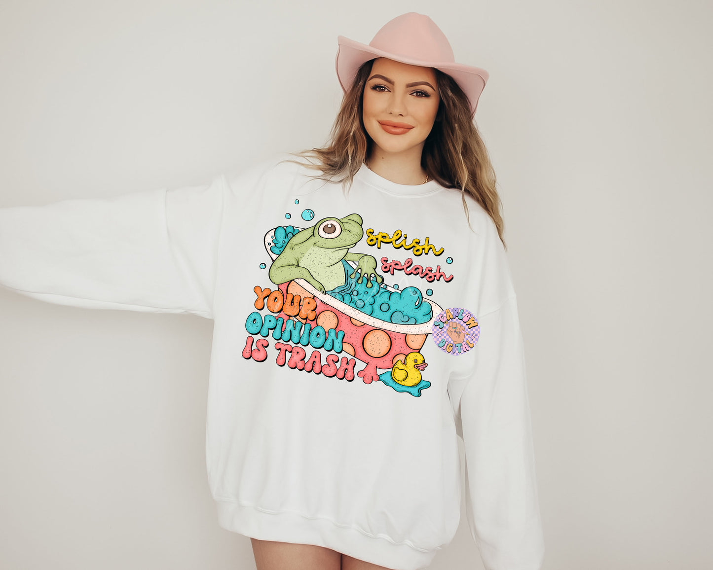 Splish Splash Your Opinion is Trash PNG-Froggy Sublimation Digital Design Download-funny png, adult humor png, sarcastic png, trendy png