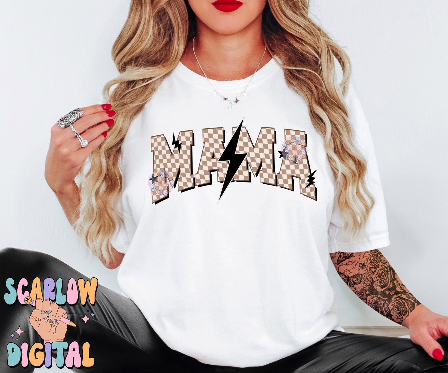 Checkered Mama PNG Digital Design