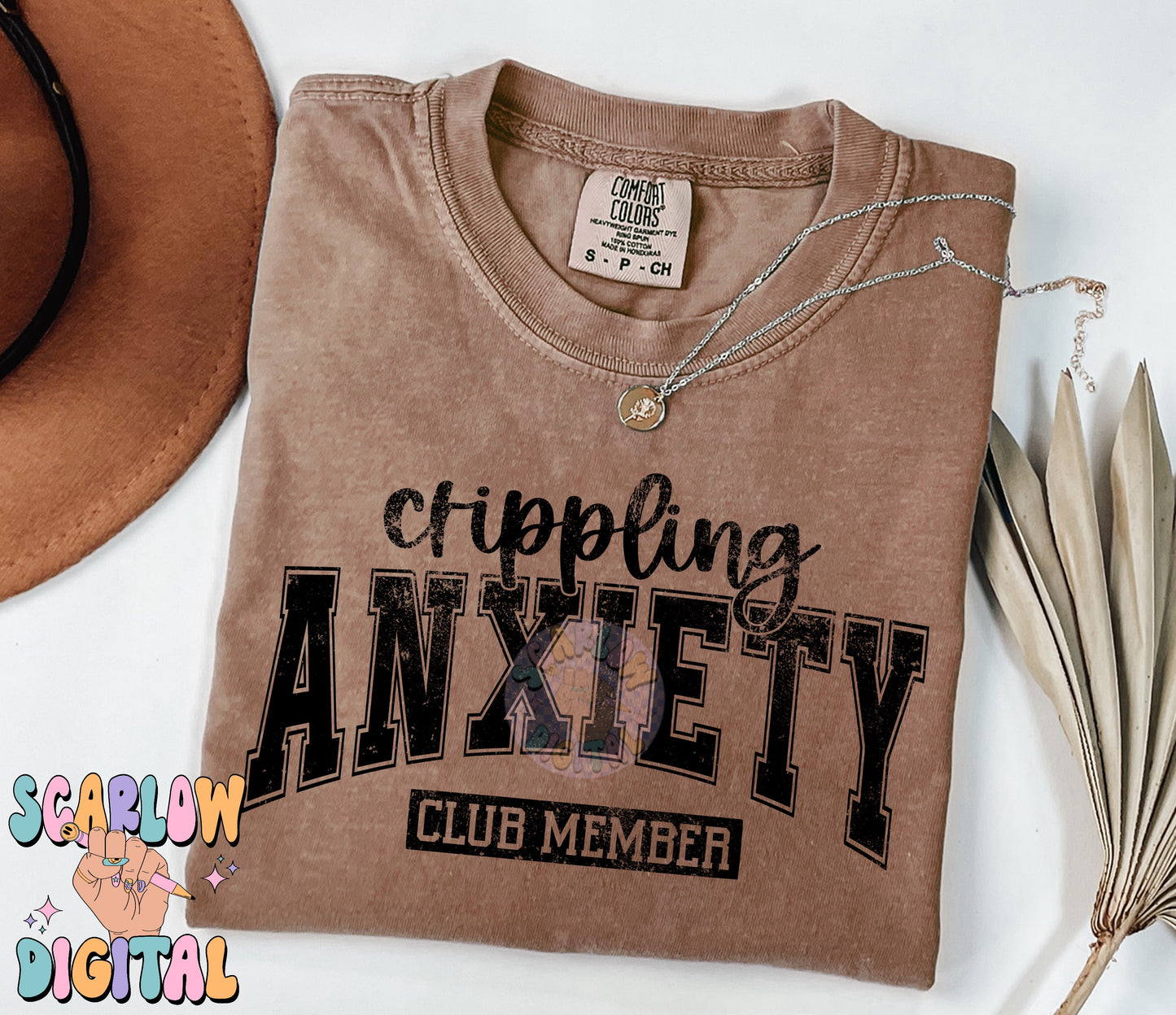 Crippling Anxiety Club Member PNG Digital Design