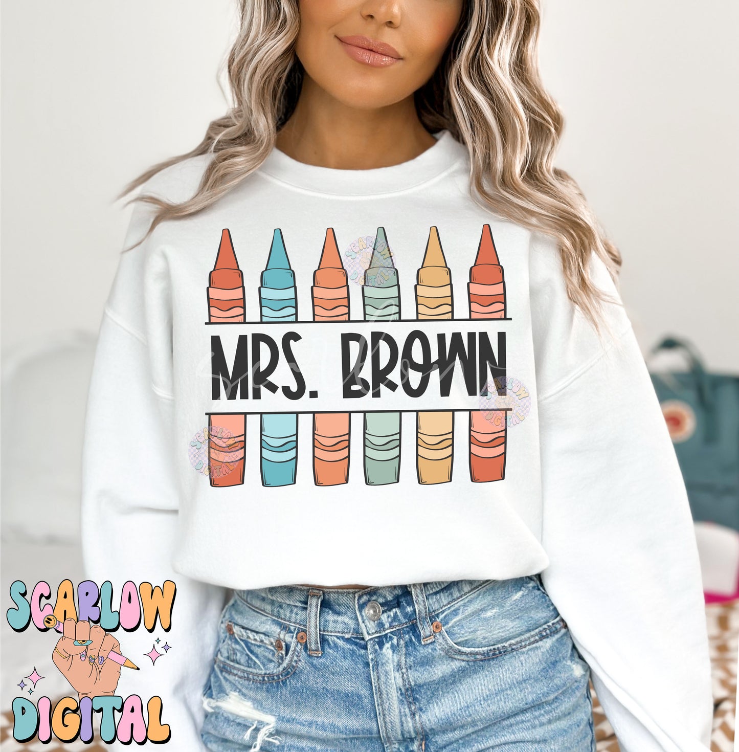 Add Your Own Personalization crayons PNG Digital Design