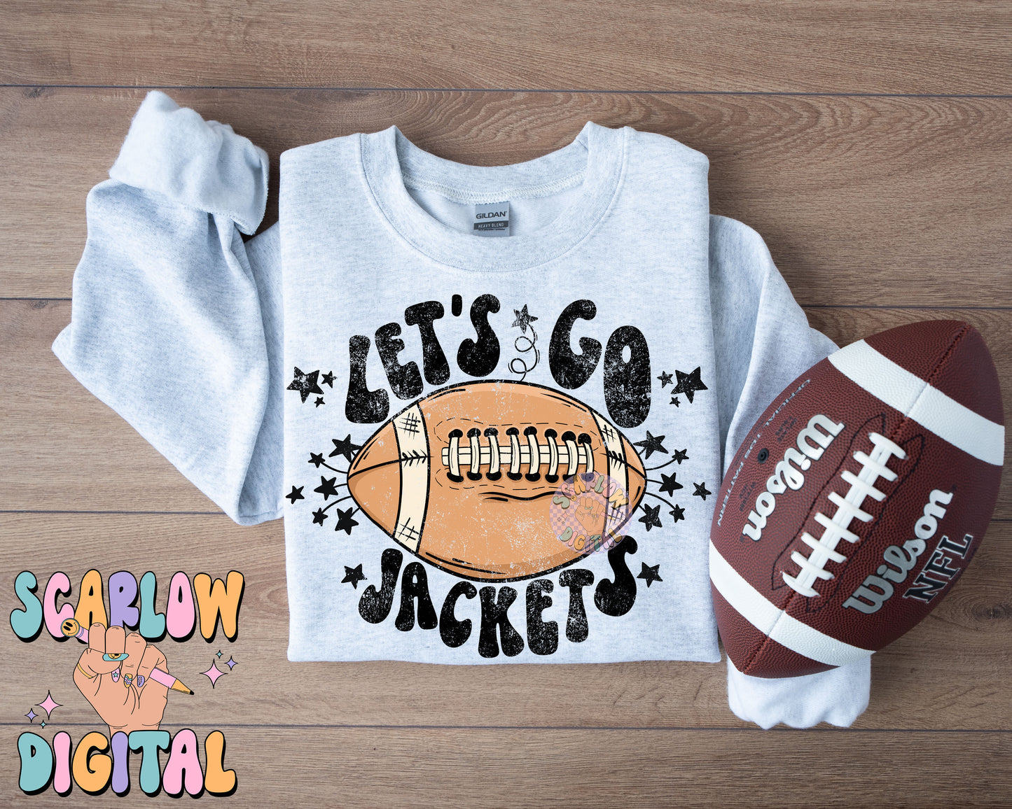 Let's Go Jackets PNG Digital Design Download, pom pom png, football png, sports png, single color png, school spirit png, team spirit png