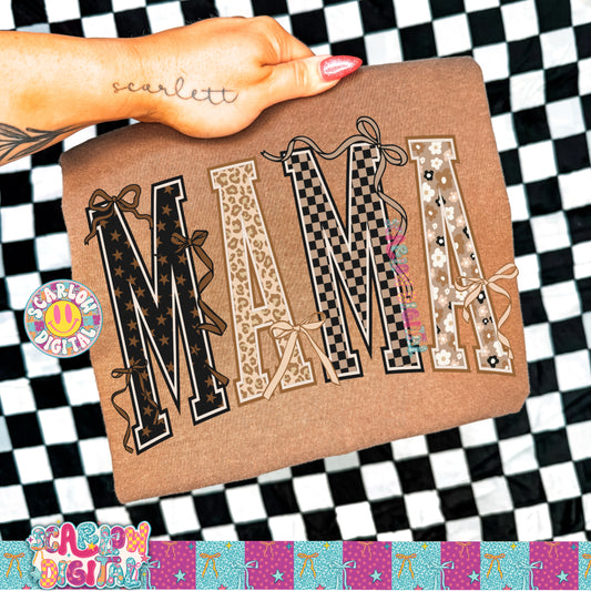 Leopard Mama with Bows PNG Digital Design