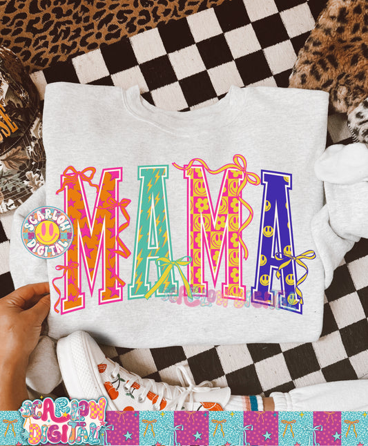 Retro Neon Mama PNG Digital Design