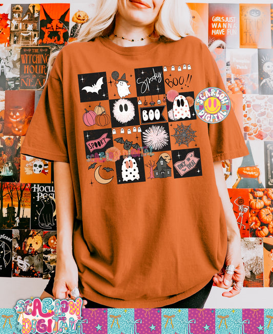 Spooky Checkers in Pink PNG Digital Design