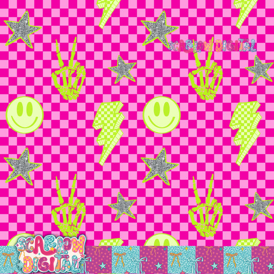 Lime Pink Seamless Pattern Digital Design