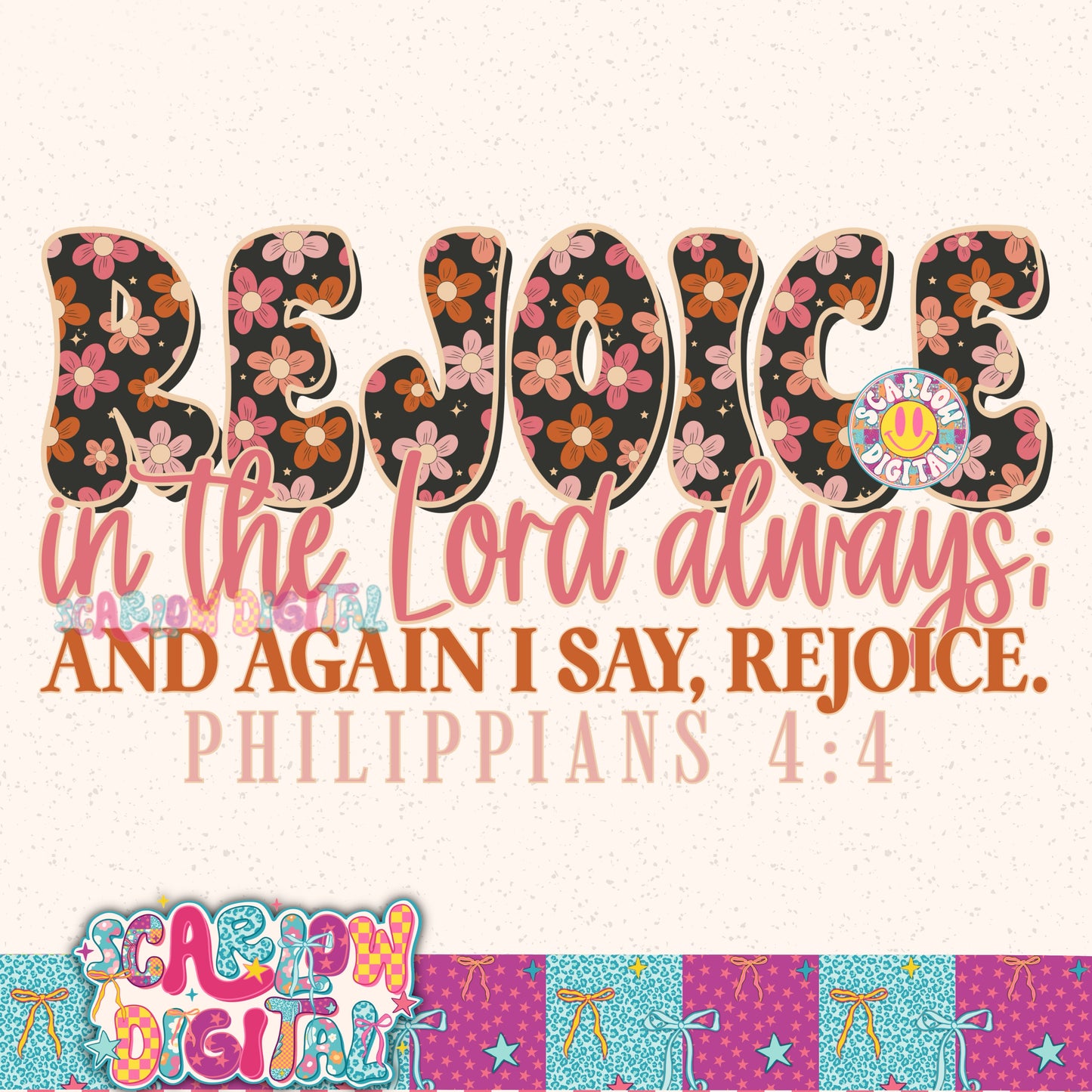 Rejoice in the Lord PNG Digital Design