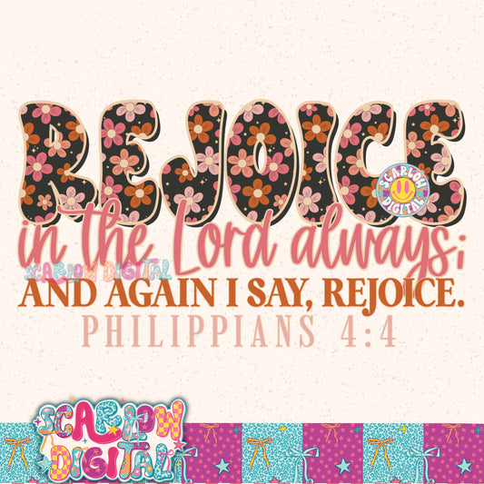 Rejoice in the Lord PNG Digital Design