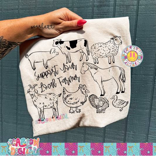 Support Your Local Farmer PNG Digital Design