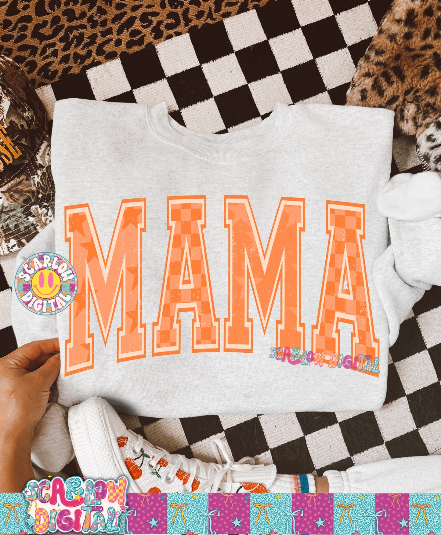 Orange Mama PNG Digital Design
