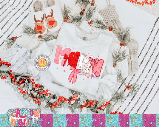 Mama Christmas Bow PNG Digital Design