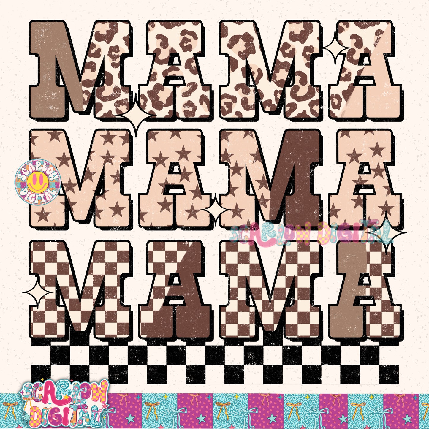 Neutral Mama Repeated PNG Digital Design