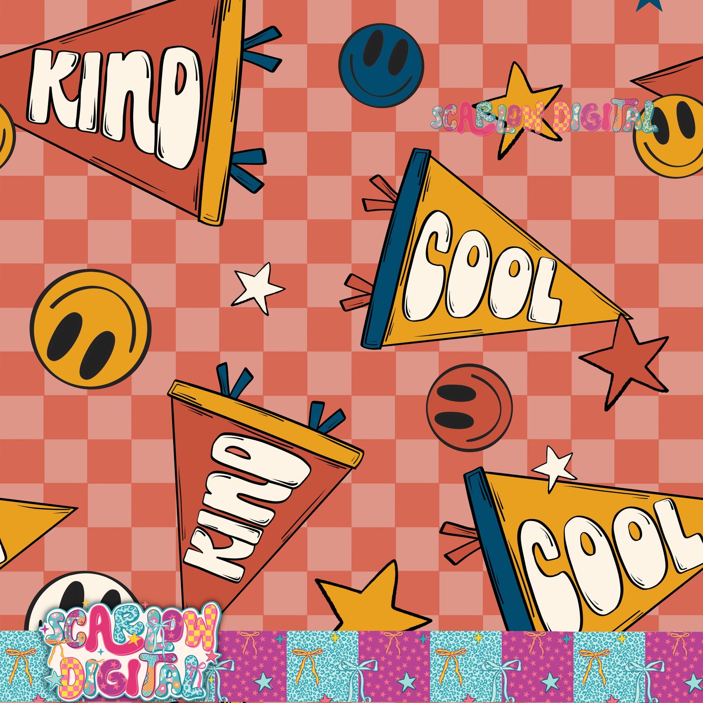 Cool and Kind Seamless Pattern Digital Design