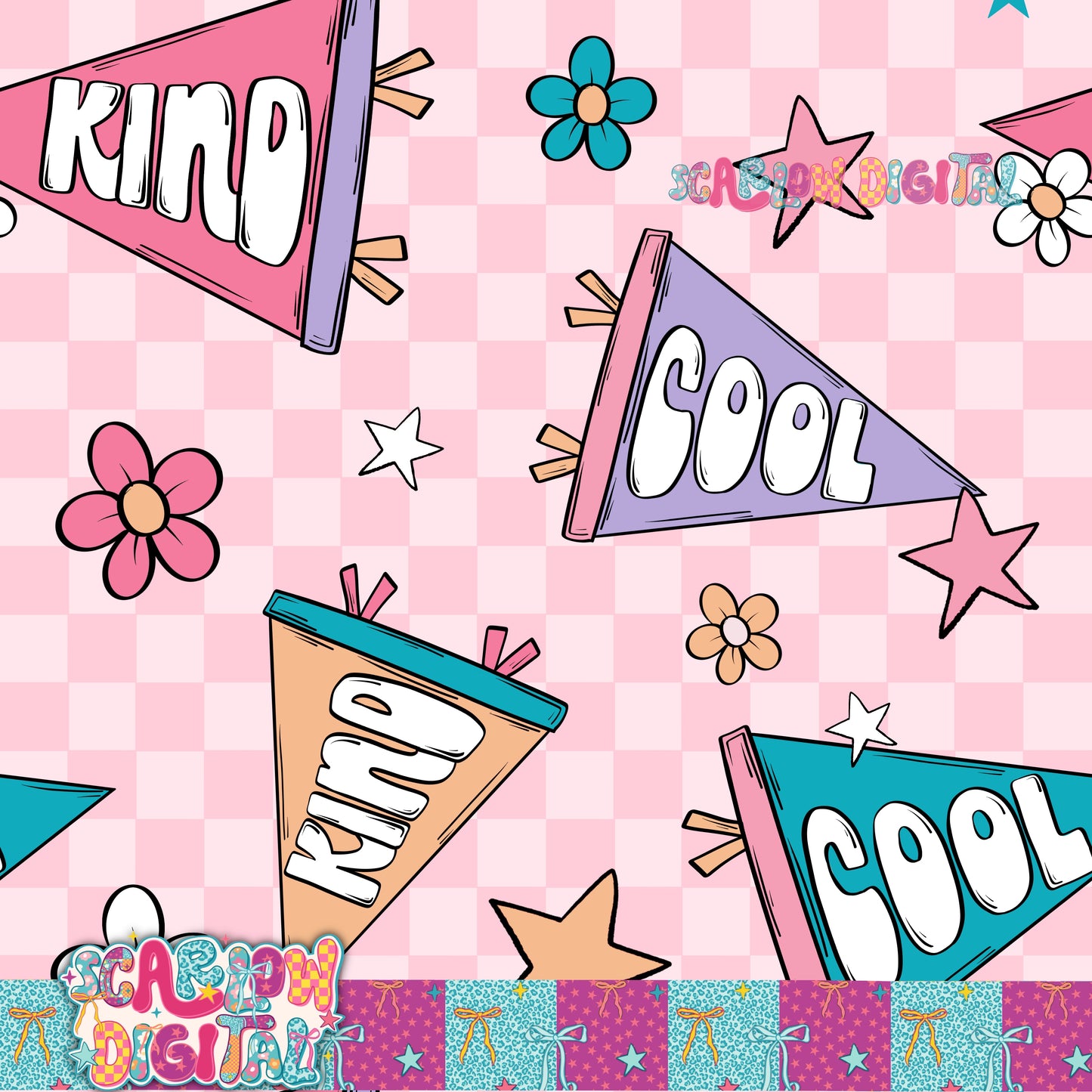 Cool and Kind Seamless Pattern Digital Design