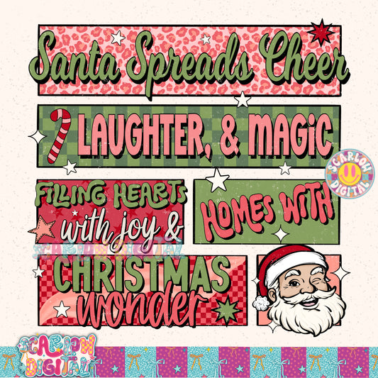 Santa Spreads Cheer PNG Digital Design