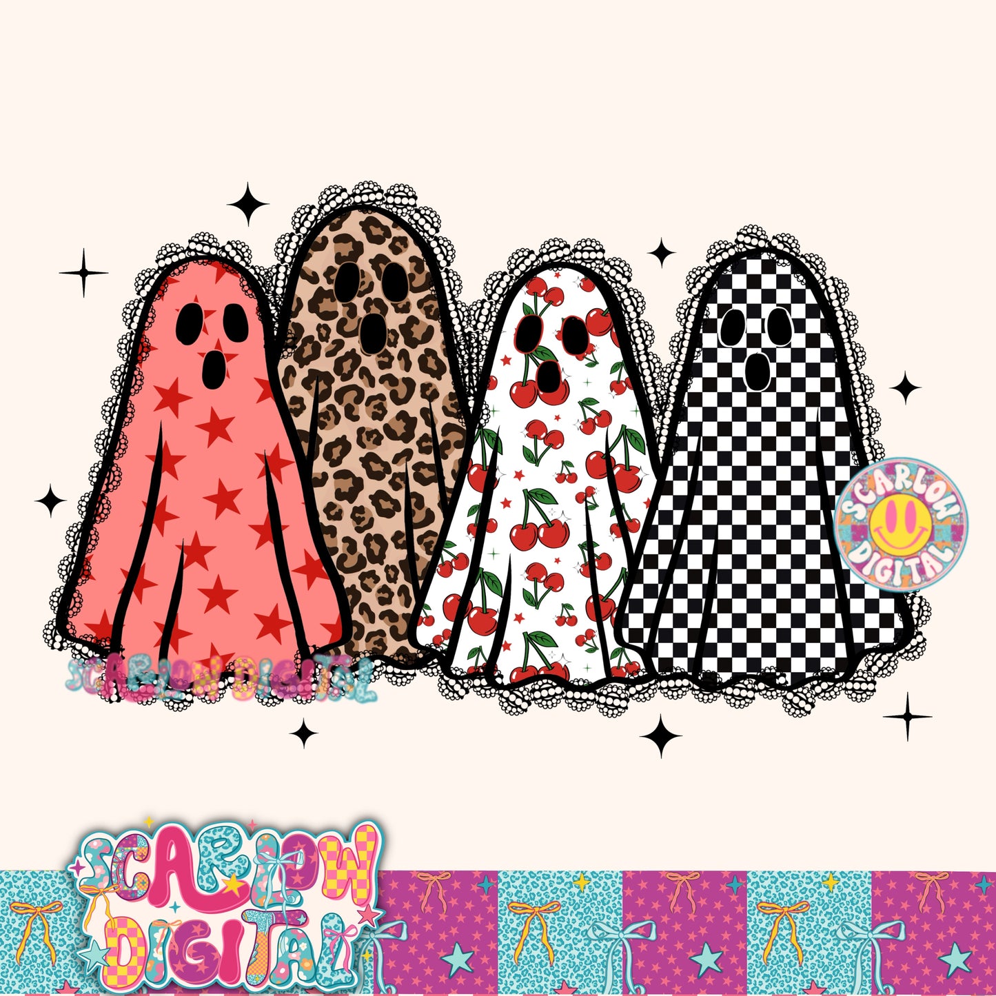 Cherry Ghosts PNG Digital Design