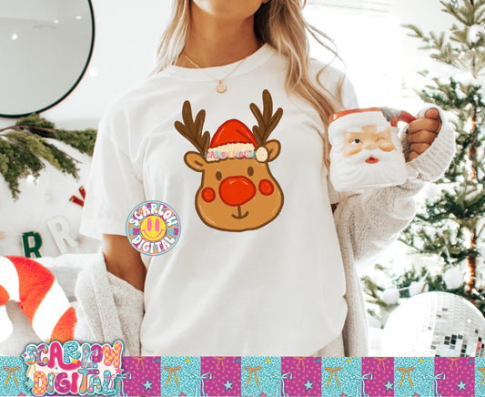 Reindeer With Red Nose PNG Digital Design