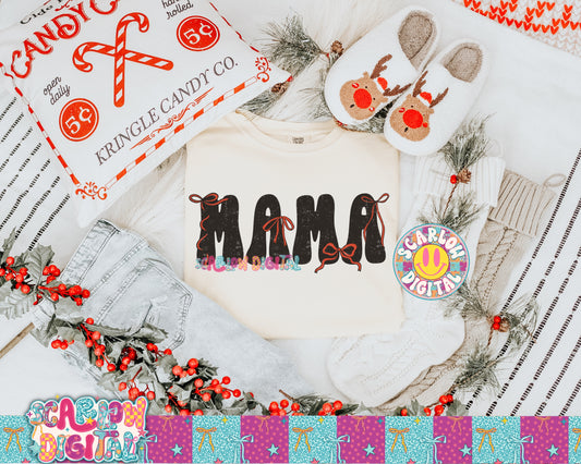 Red Bow Mama PNG Digital Design