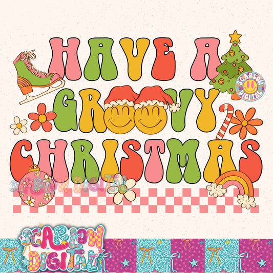 Have a Groovy Christmas PNG Digital Design