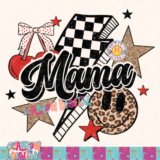 Cherry Mama Collage PNG Digital Design