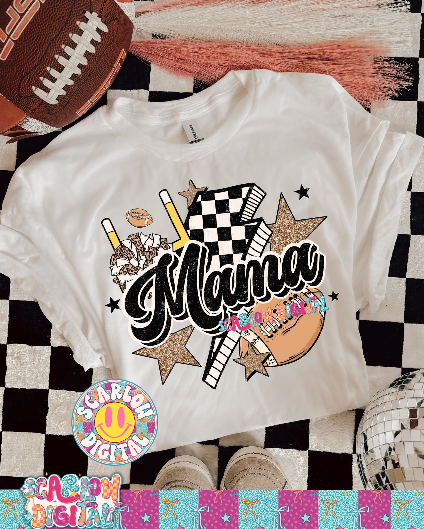 Football Mama PNG Digital Design