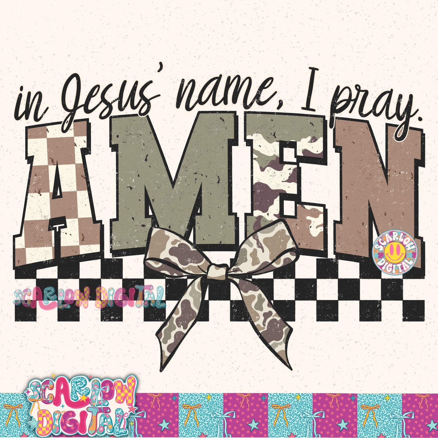In Jesus' Name, I Pray. Amen PNG Digital Design