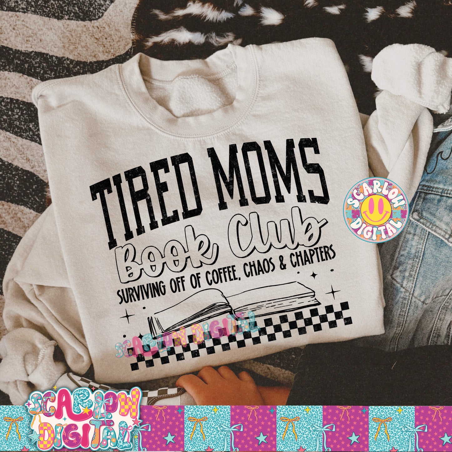 Tired Moms Book Club PNG Digital Design