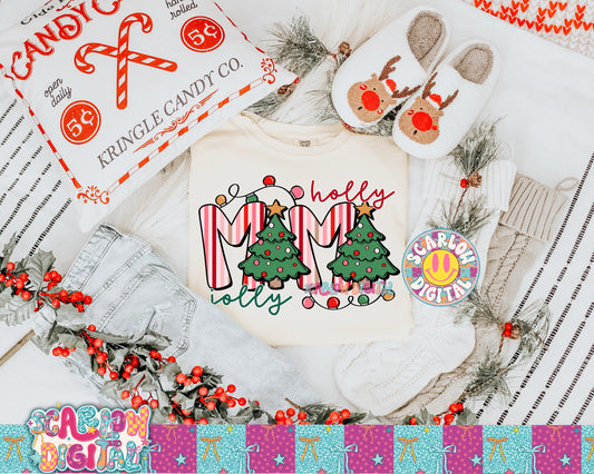Holly Jolly Mama PNG Digital Design