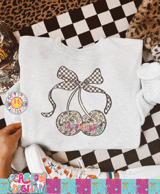 Camo Cherries PNG Digital Design