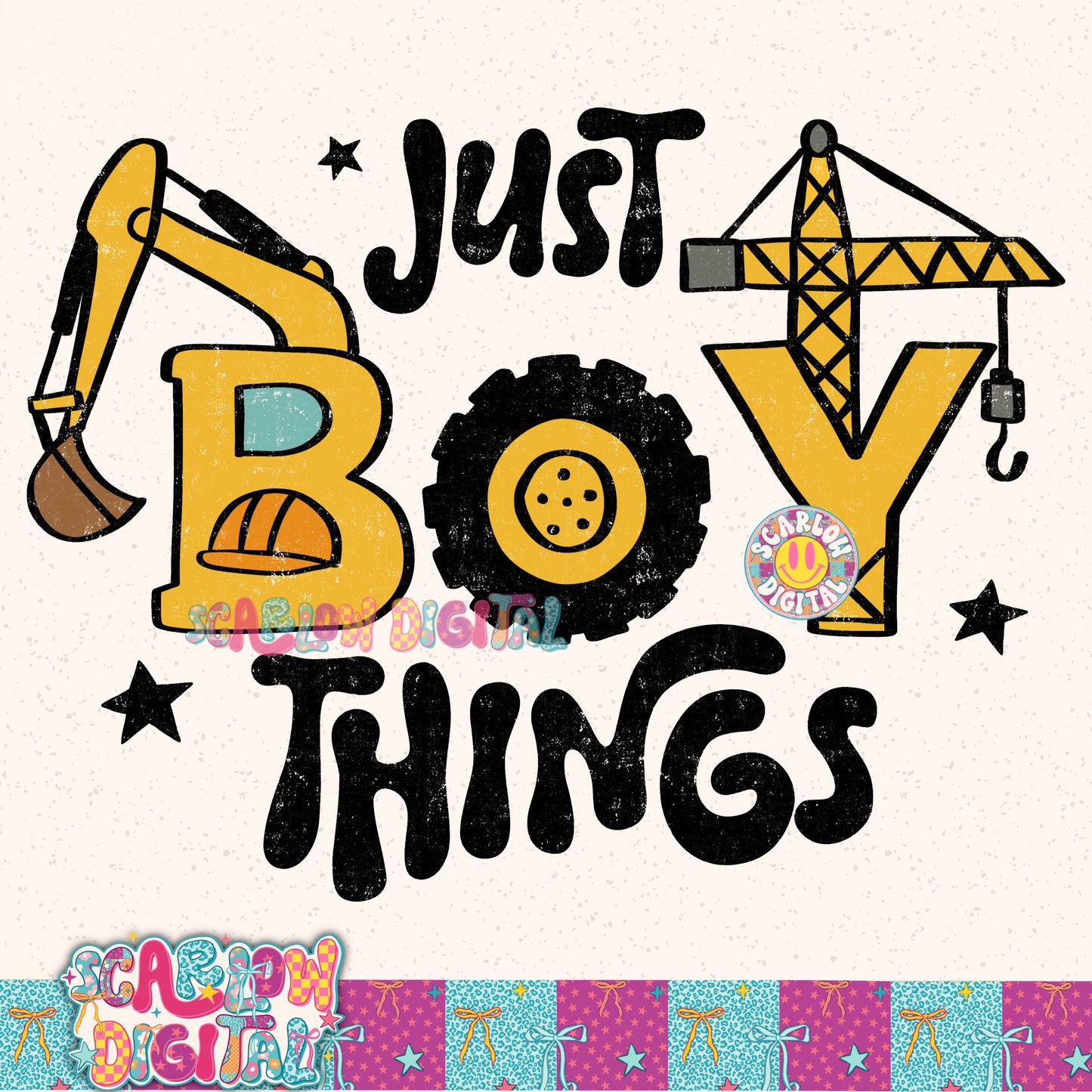 Just Boy Things PNG Digital Design