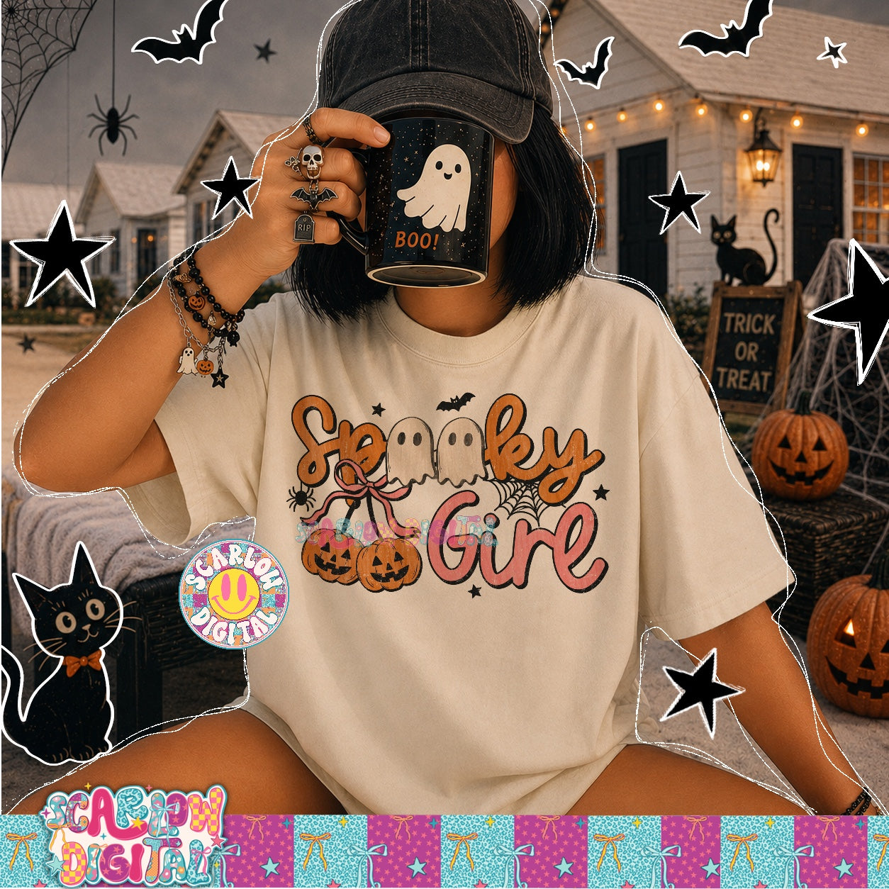 NEW NEW NEW! Spooky Girl PNG Digital Design