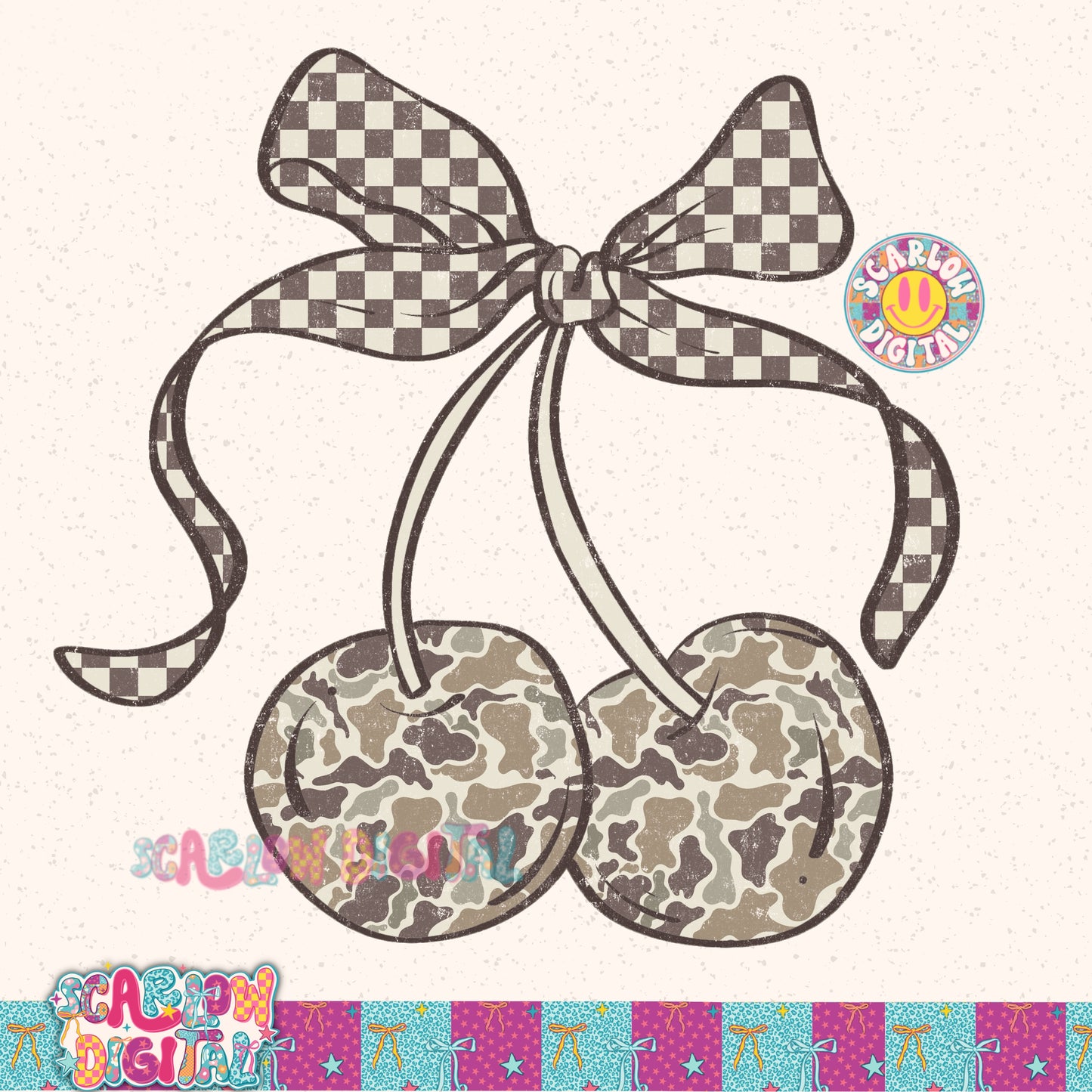 Camo Cherries PNG Digital Design