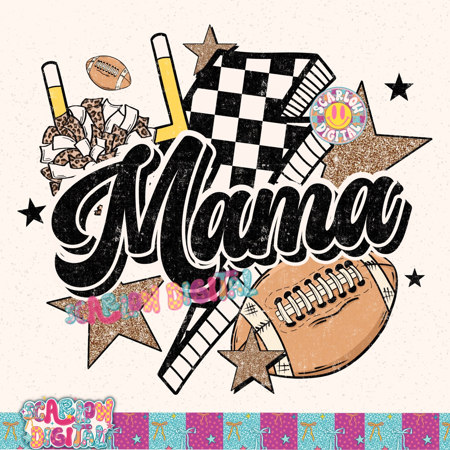 Football Mama PNG Digital Design