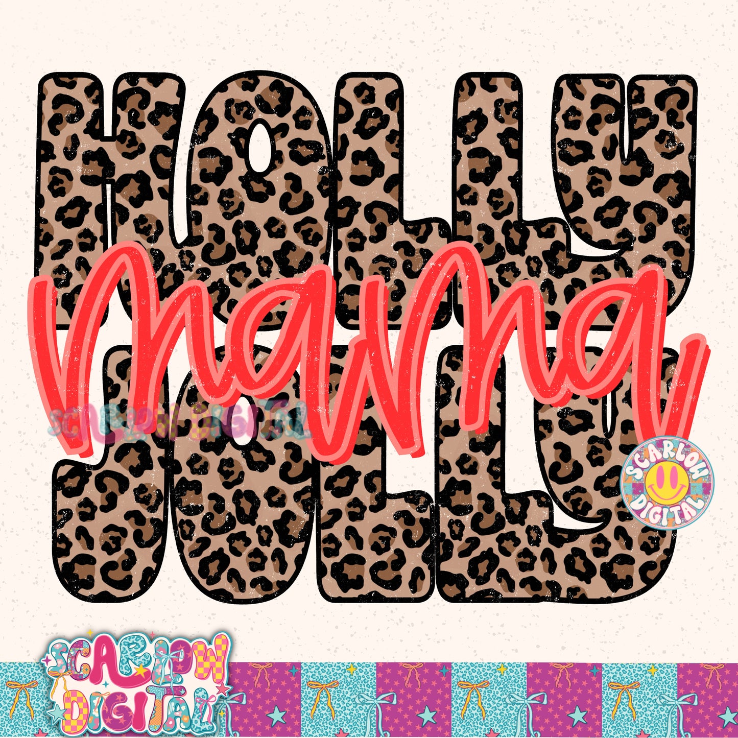 Holly Jolly Mama PNG Digital Design