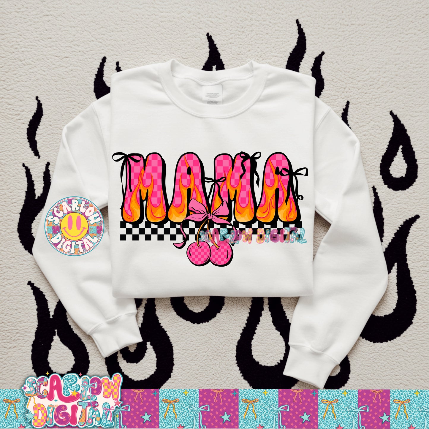 Cherry Retro Mama PNG Digital Design