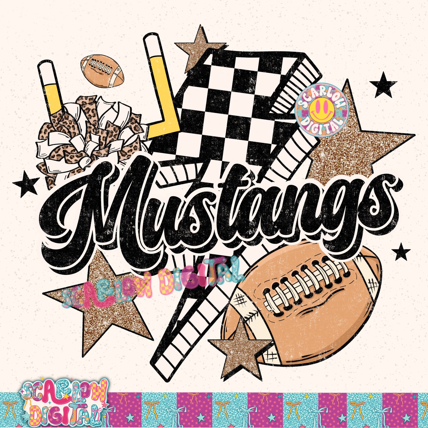 Mustangs PNG Digital Design