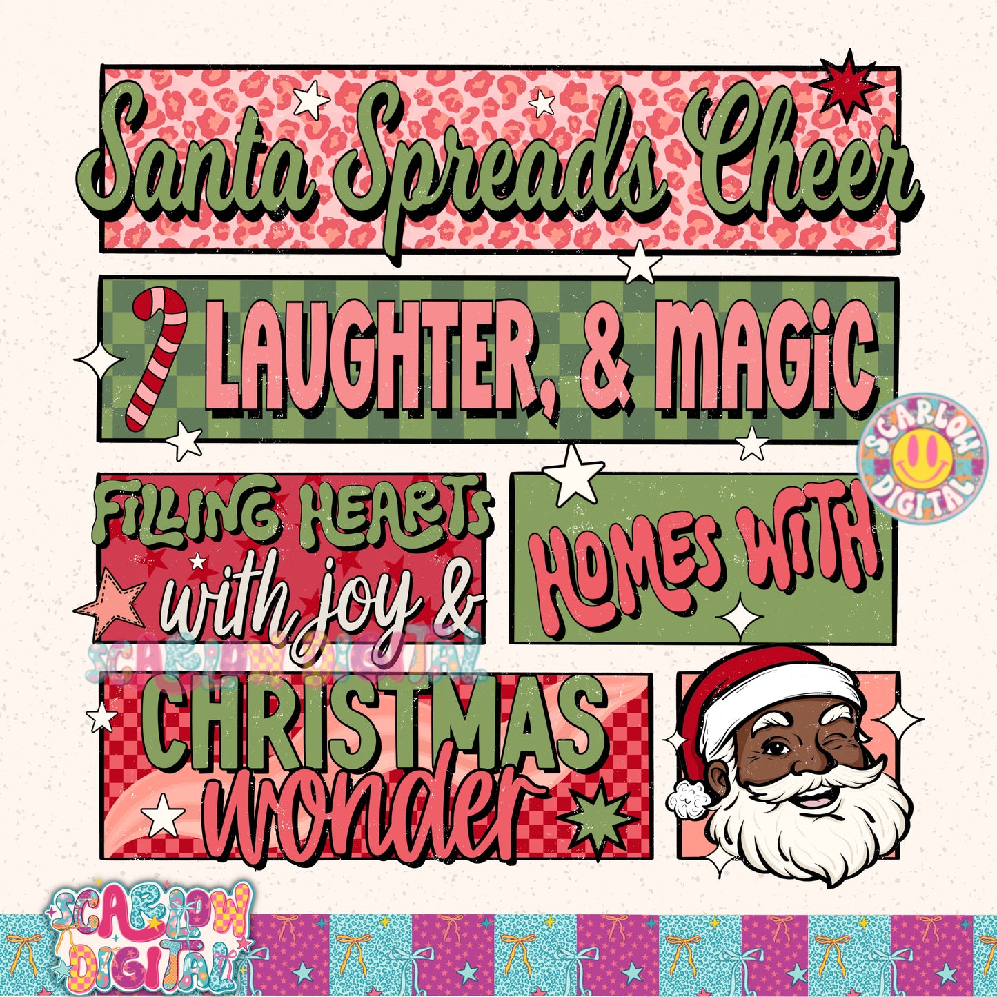 Santa Spreads Cheer PNG Digital Design