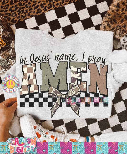 In Jesus' Name, I Pray. Amen PNG Digital Design