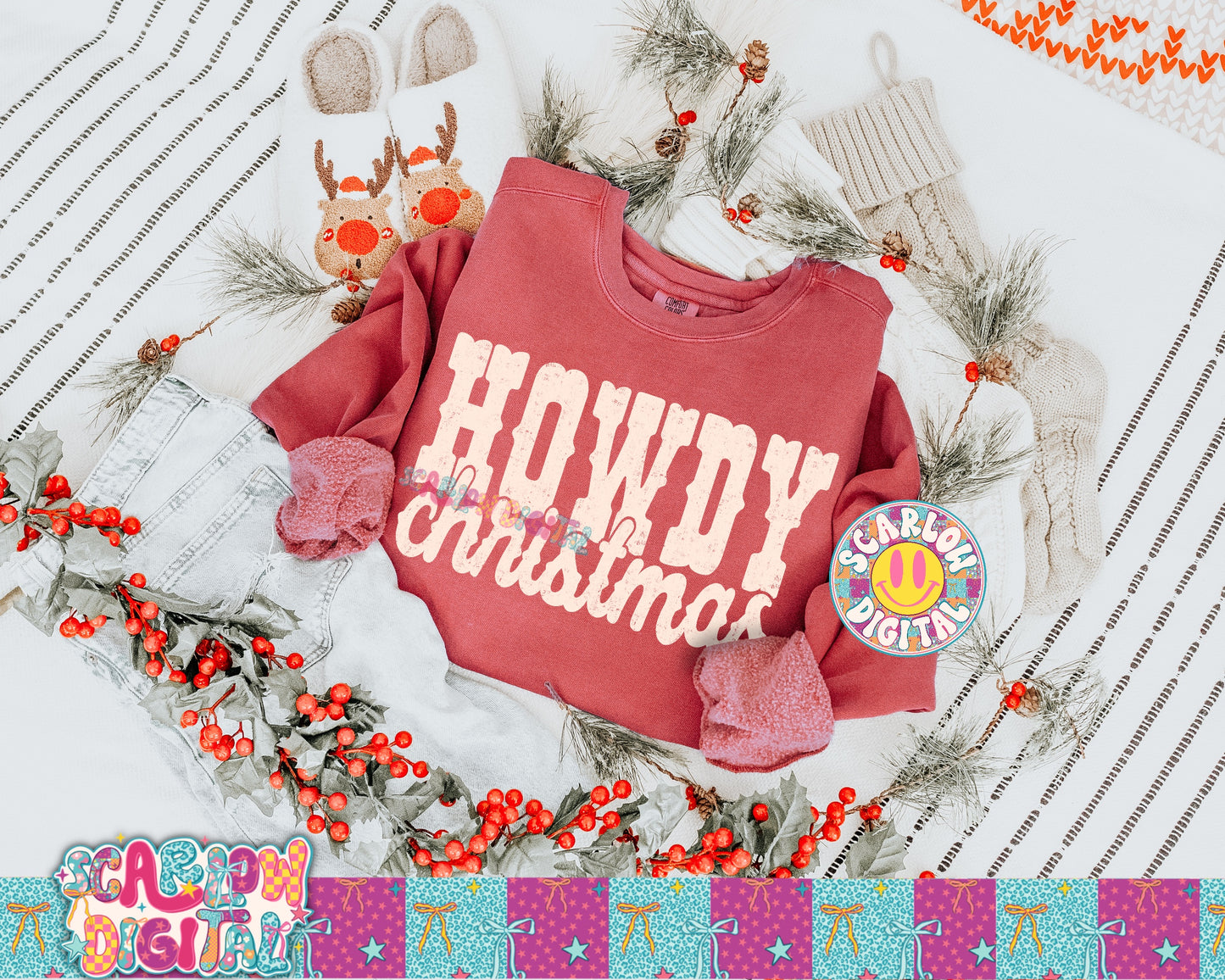 Howdy Christmas PNG Digital Design