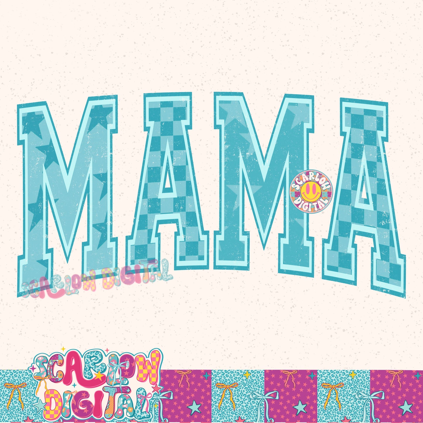 Blue Mama PNG Digital Design