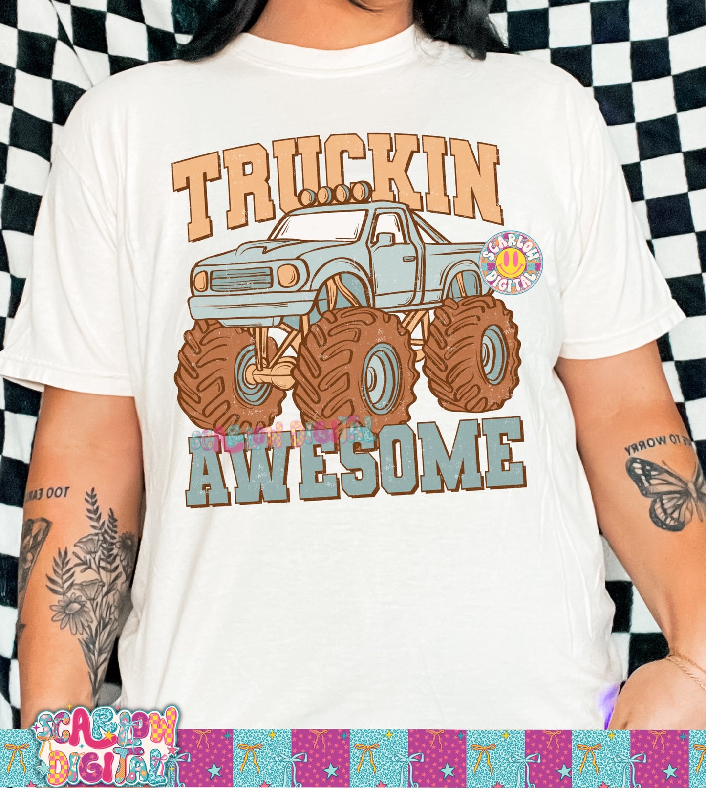 Truckin Awesome PNG Digital Design