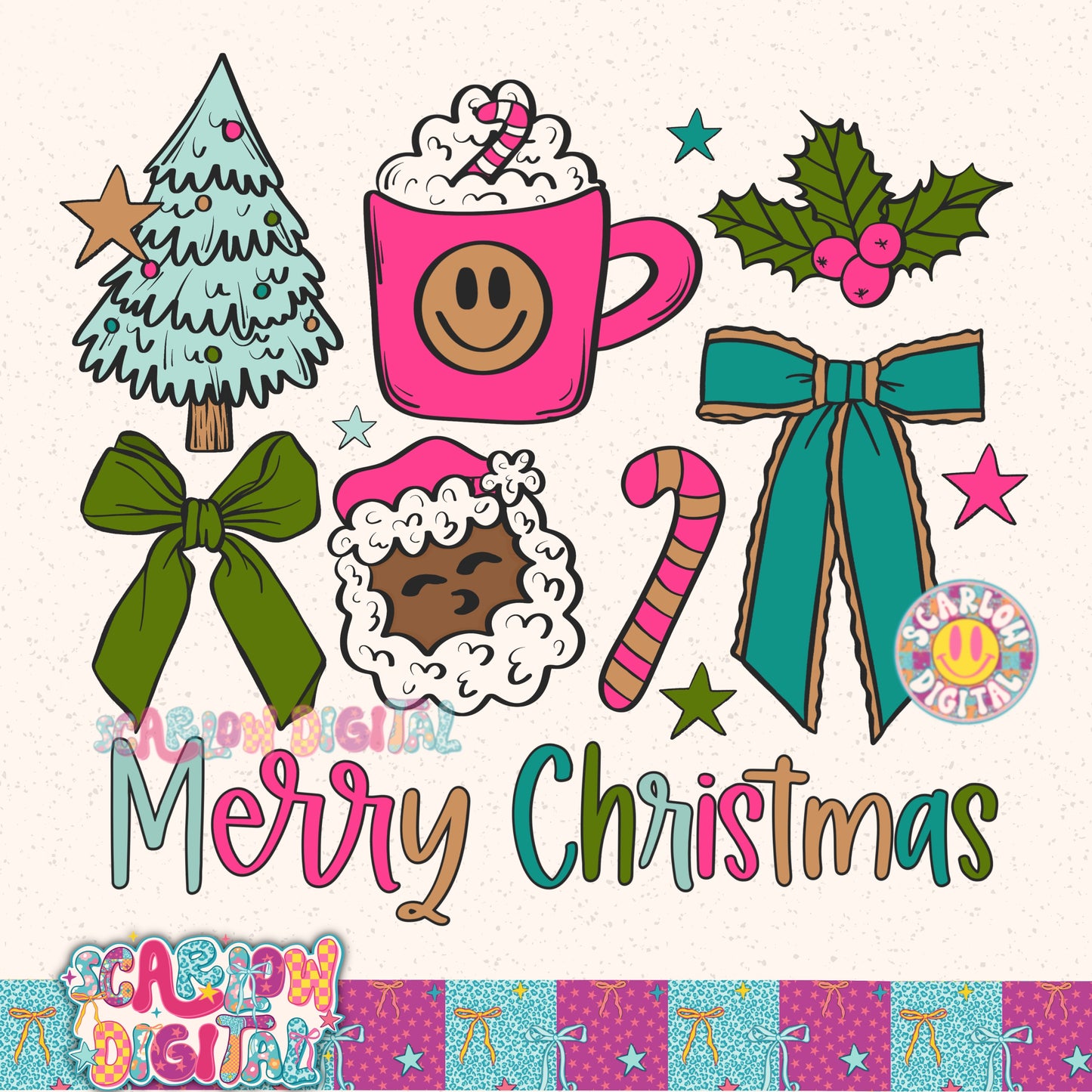 Merry Christmas PNG Digital Design