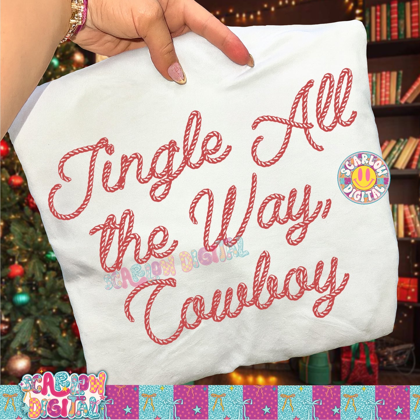 Jingle All the Way Cowboy PNG Digital Design