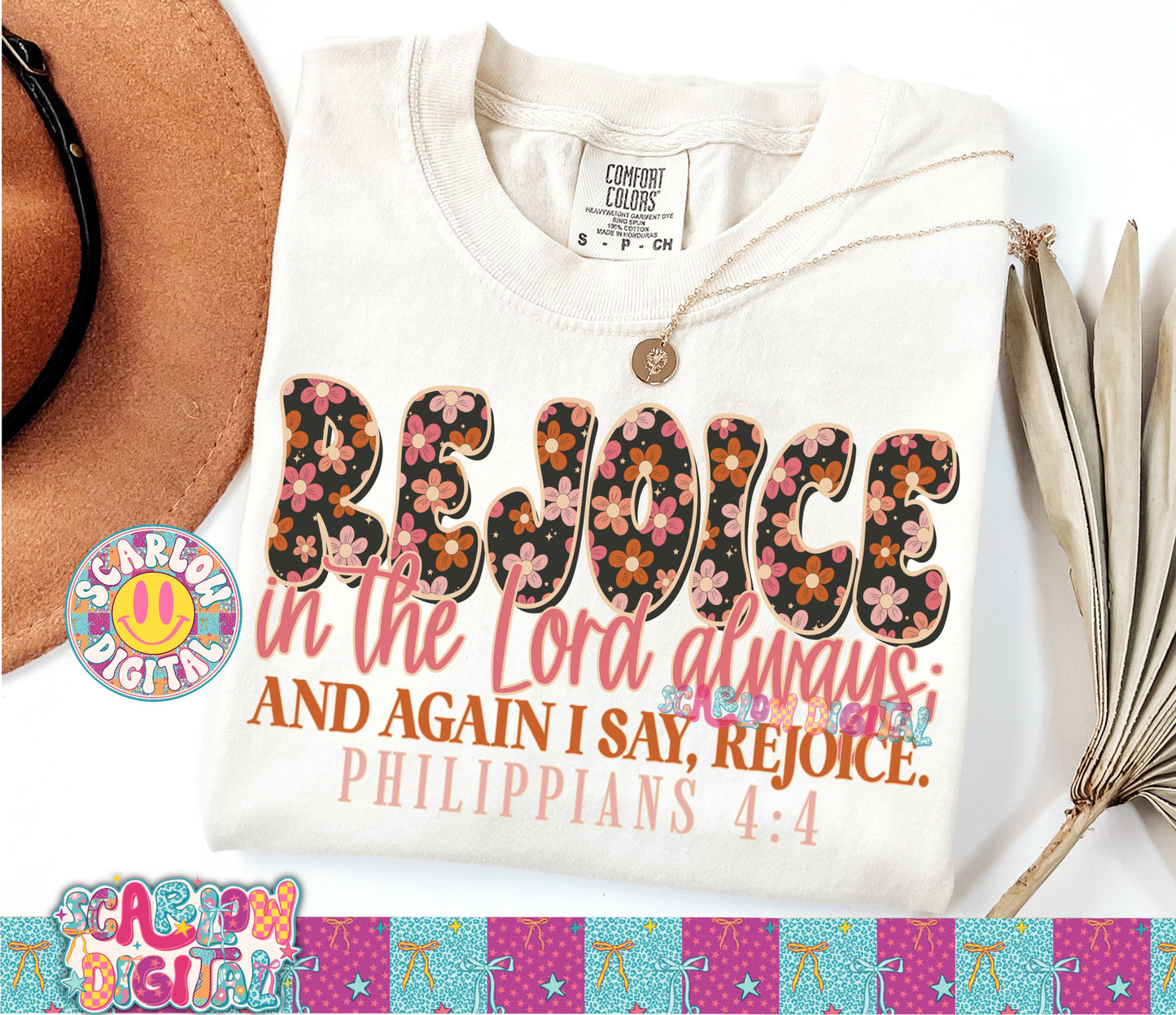 Rejoice in the Lord PNG Digital Design