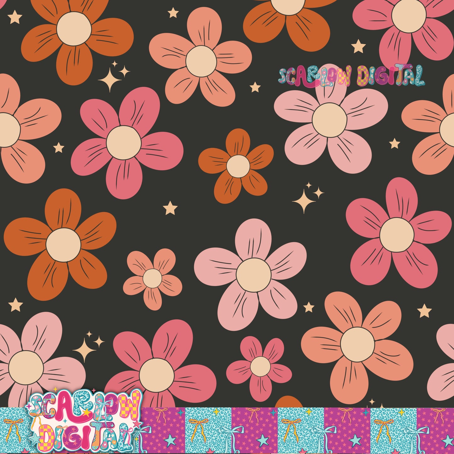 Flowers Seamless Pattern Digital Design