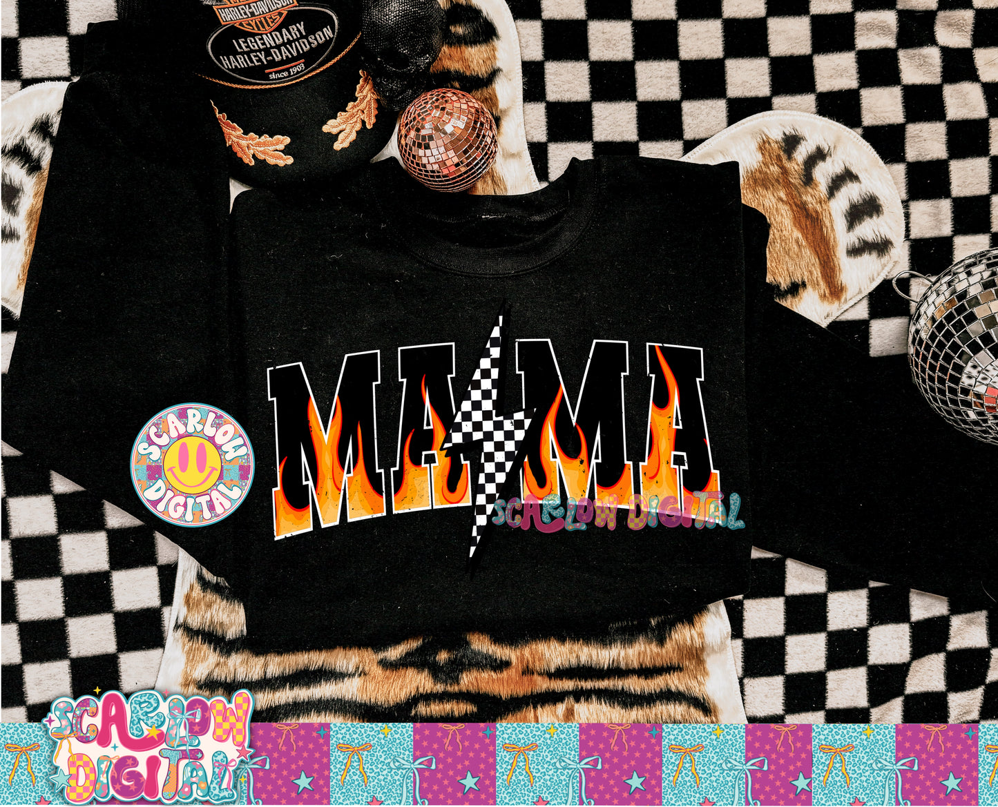 Mama Flames PNG Digital Design